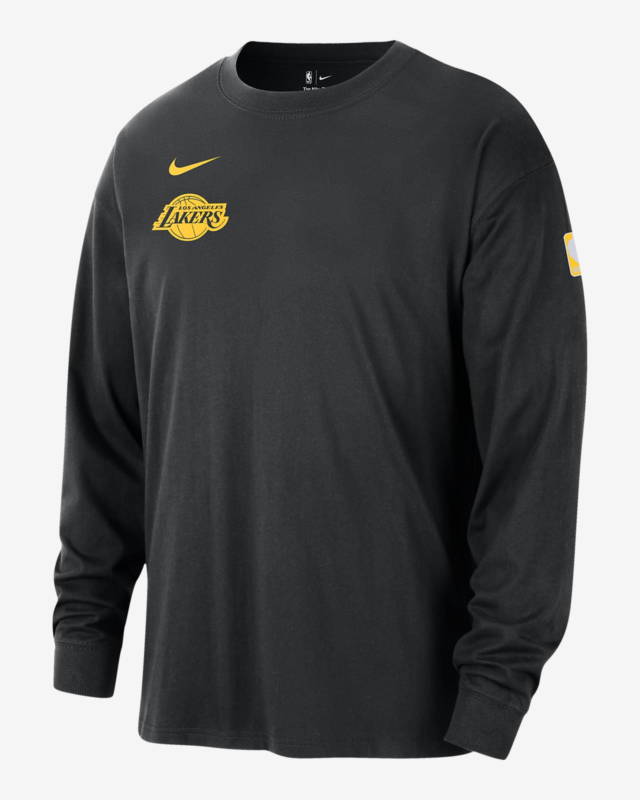 Los Angeles Lakers Courtside langärmeliges Nike NBA-Max90-T-Shirt für Herren