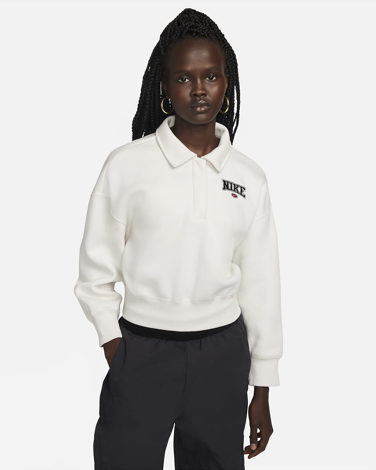 Nike Sportswear Phoenix Fleece Women's 3/4-Sleeve Crop Polo Sweatshirt