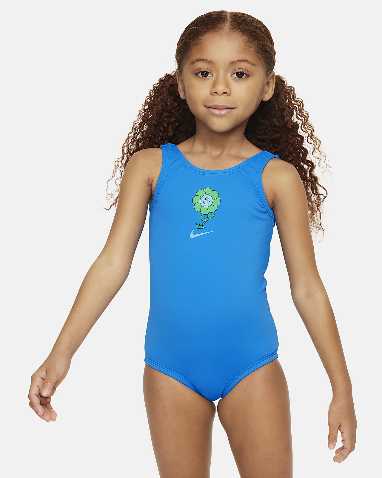 Traje de baño de una pieza con diseño de espalda en U para niñas talla pequeña Nike Swim