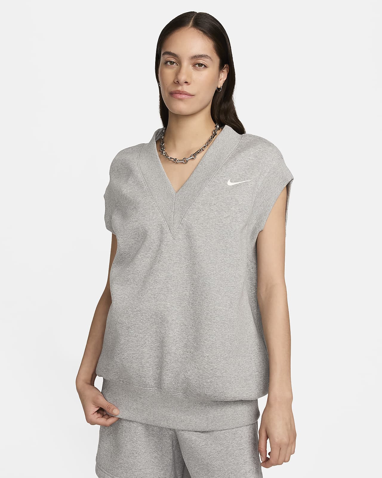 Γυναικείο αμάνικο μπουφάν σε φαρδιά γραμμή Nike Sportswear Phoenix Fleece