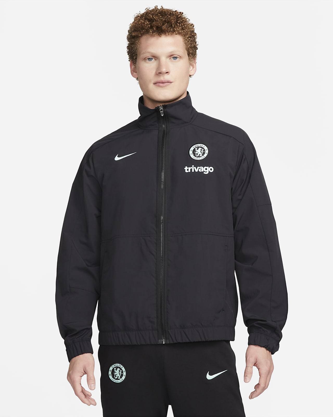 Męska kurtka piłkarska z tkaniny Nike Chelsea F.C. Revival (wersja trzecia)