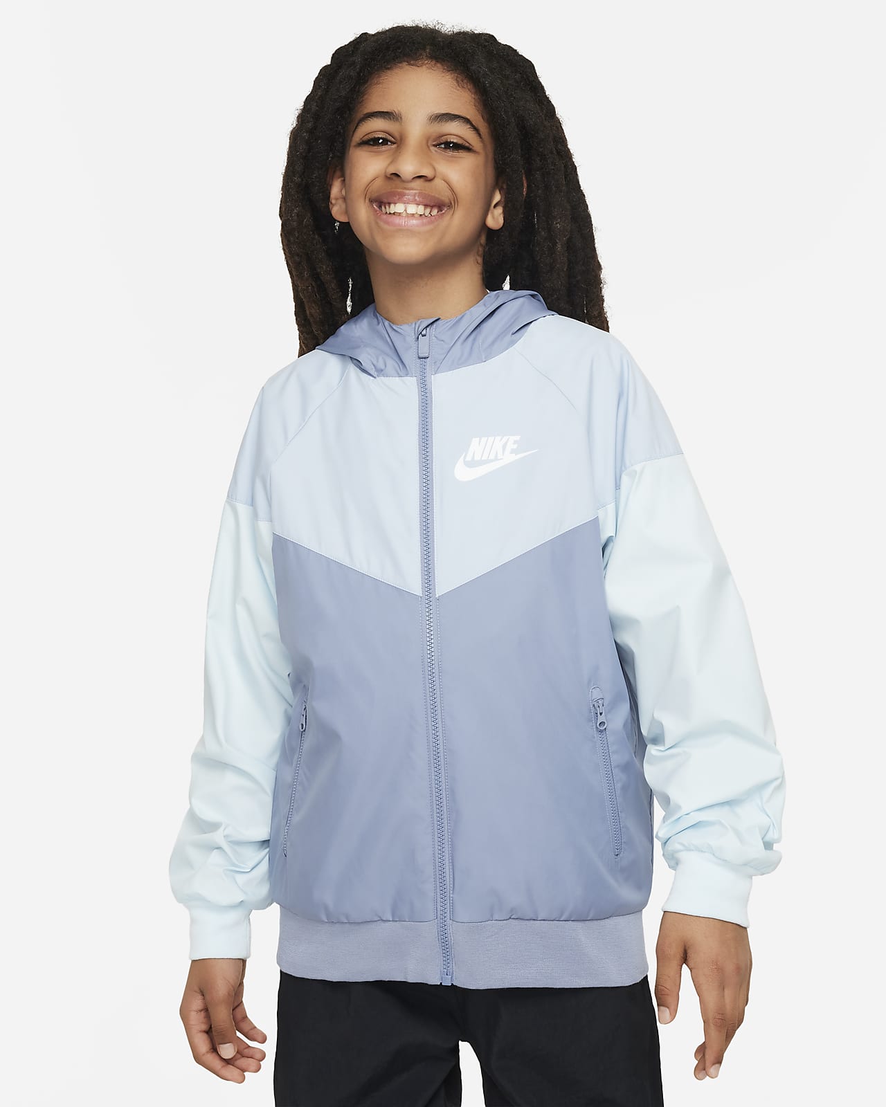 Nike Sportswear Windrunner ledig hoftelang hettejakke til store barn (gutt)