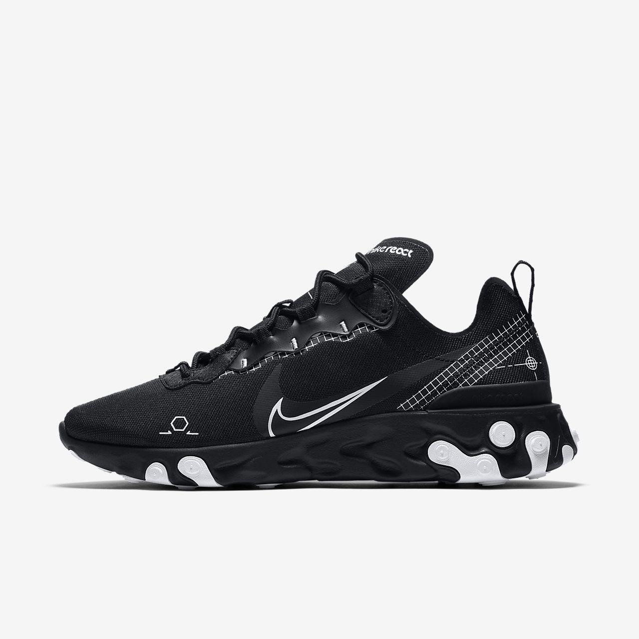 size nike react 55