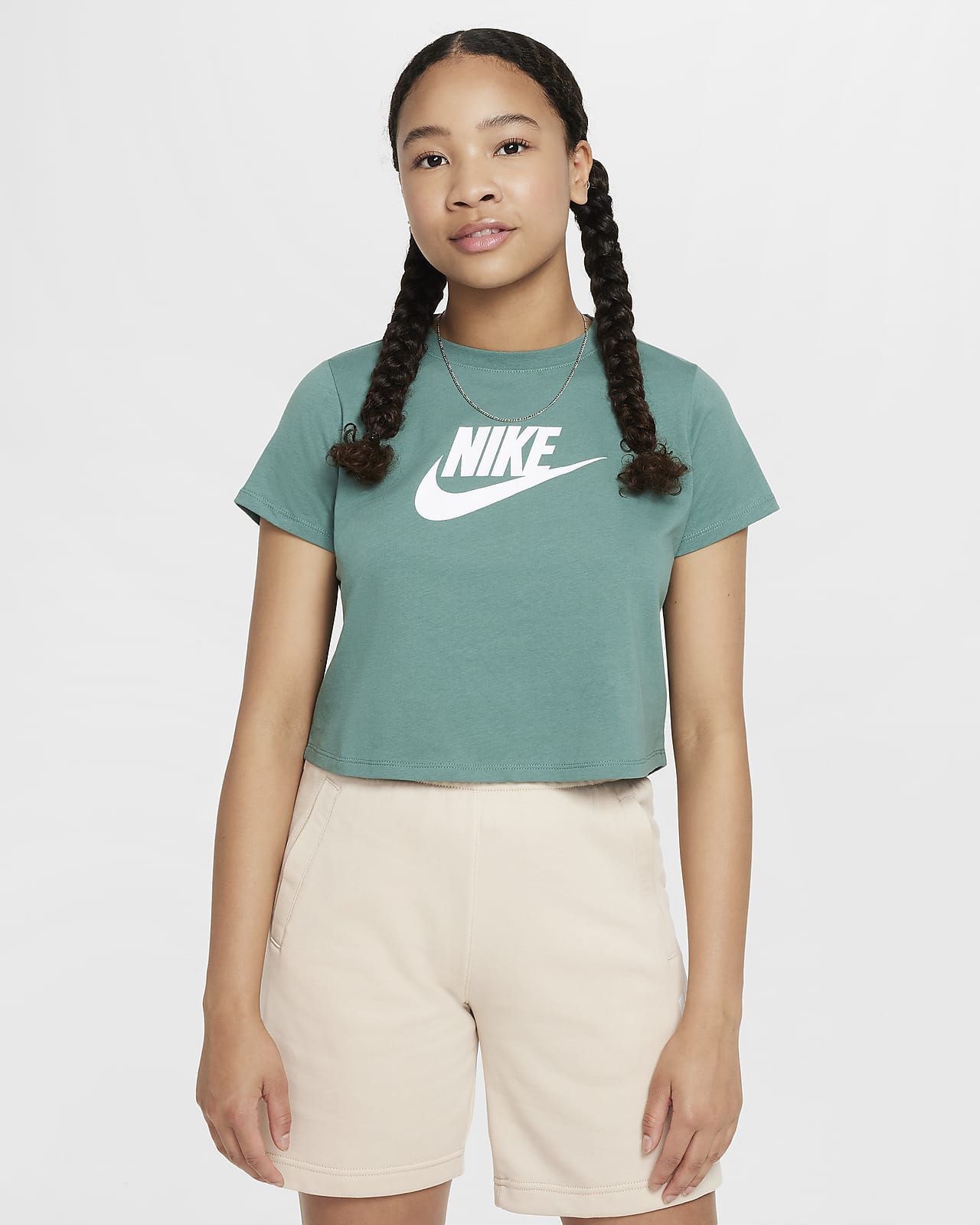 Nike Sportswear 大童 (女童) 短版 T 恤