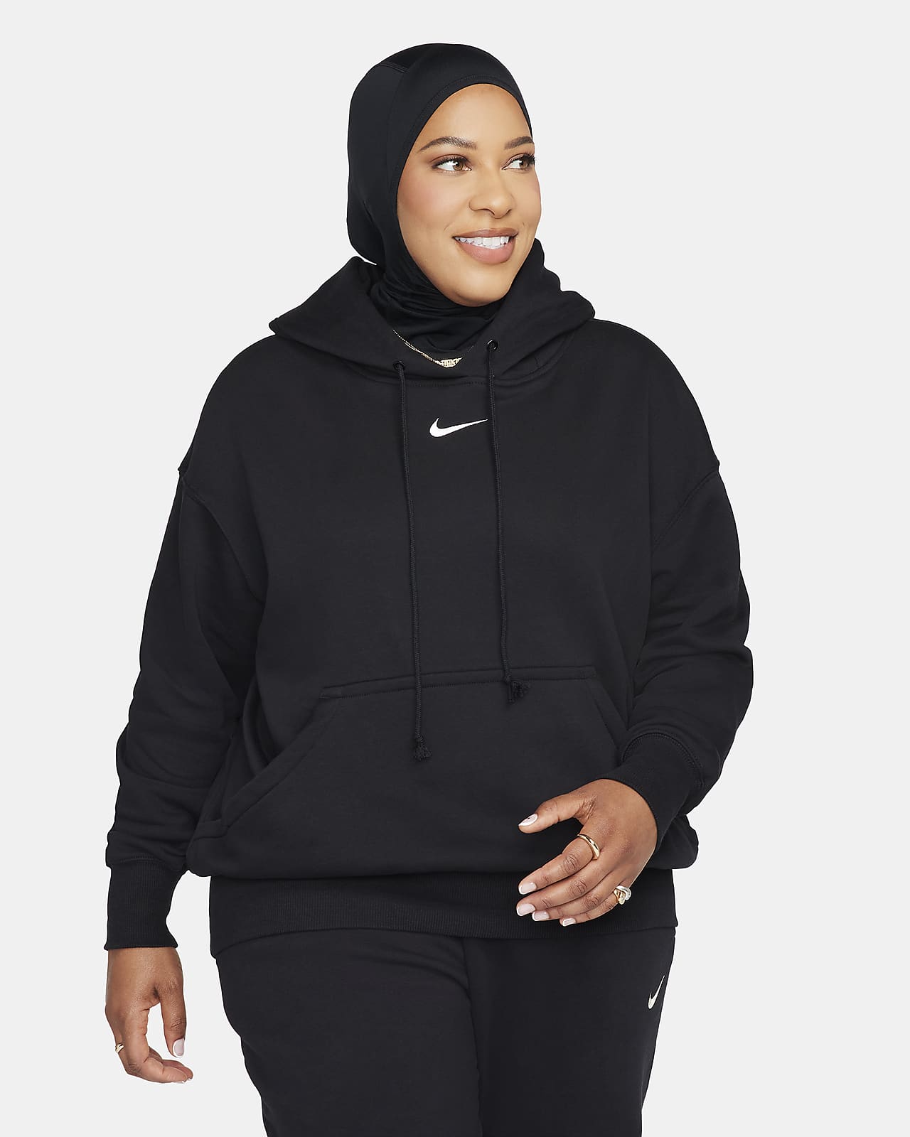 Oversized Nike Sportswear Phoenix Fleece-pullover-hættetrøje til kvinder