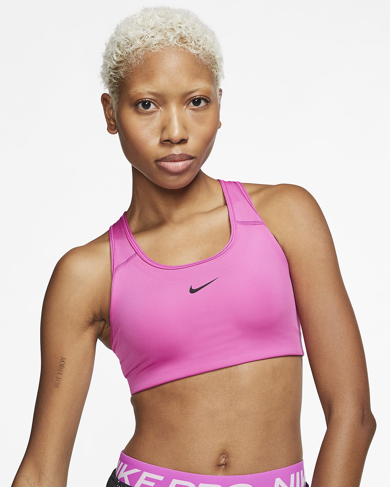 nike swoosh bra pink