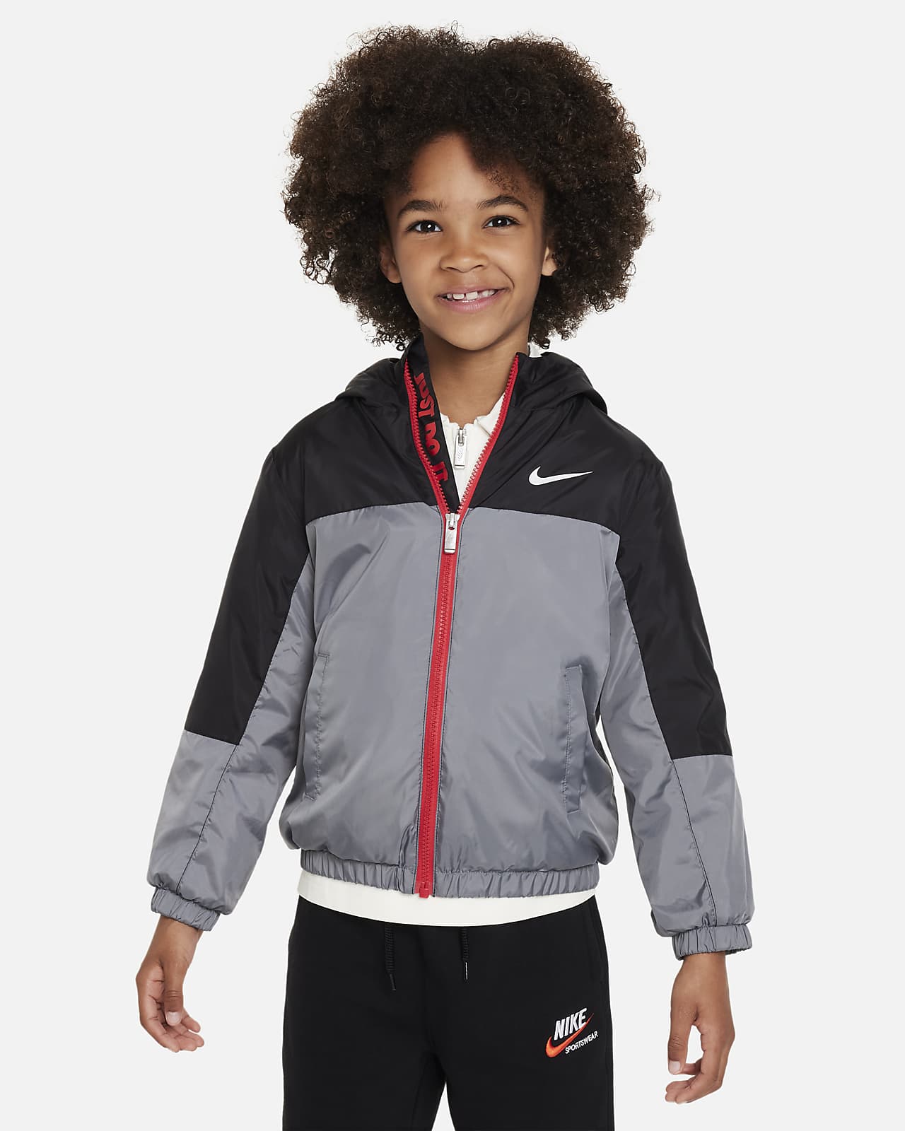 Fleeceforet, vævet Nike-jakke til mindre børn