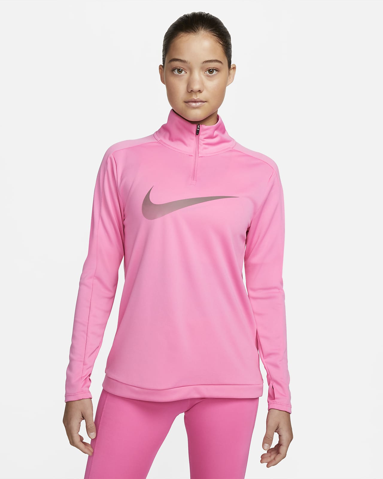 Nike Dri-FIT Swoosh Women's 1/4-Zip Long-Sleeve Running Mid Layer. Nike DK