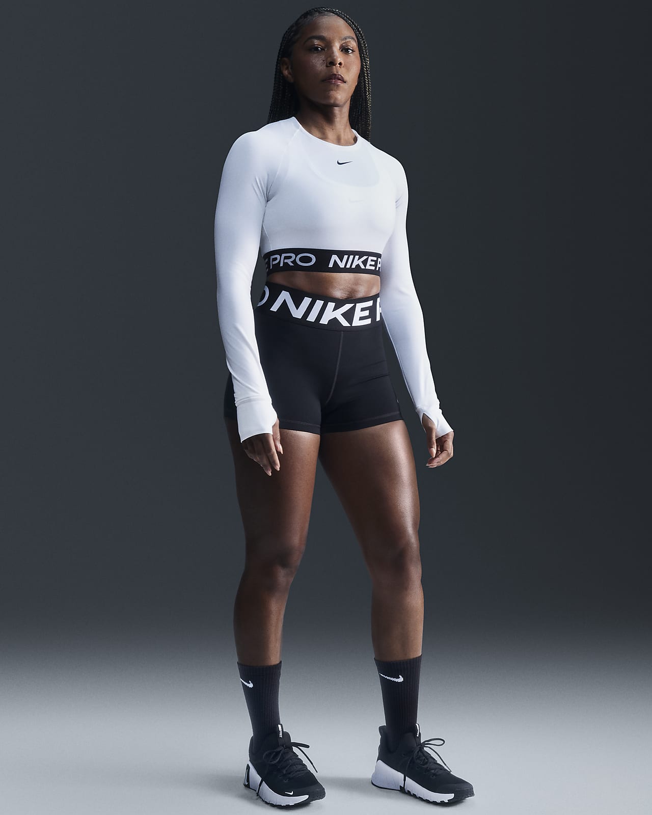 Nike Pro Sculpt bikeshorts met hoge taille voor dames (8 cm)