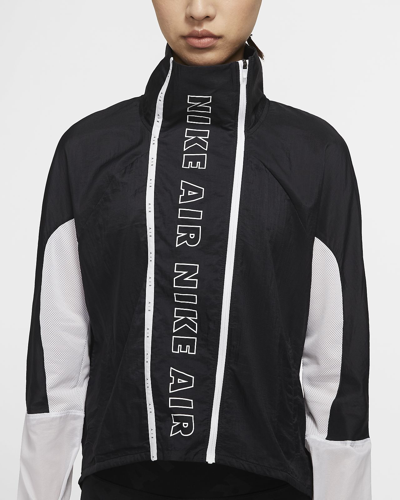 black zip up running jacket