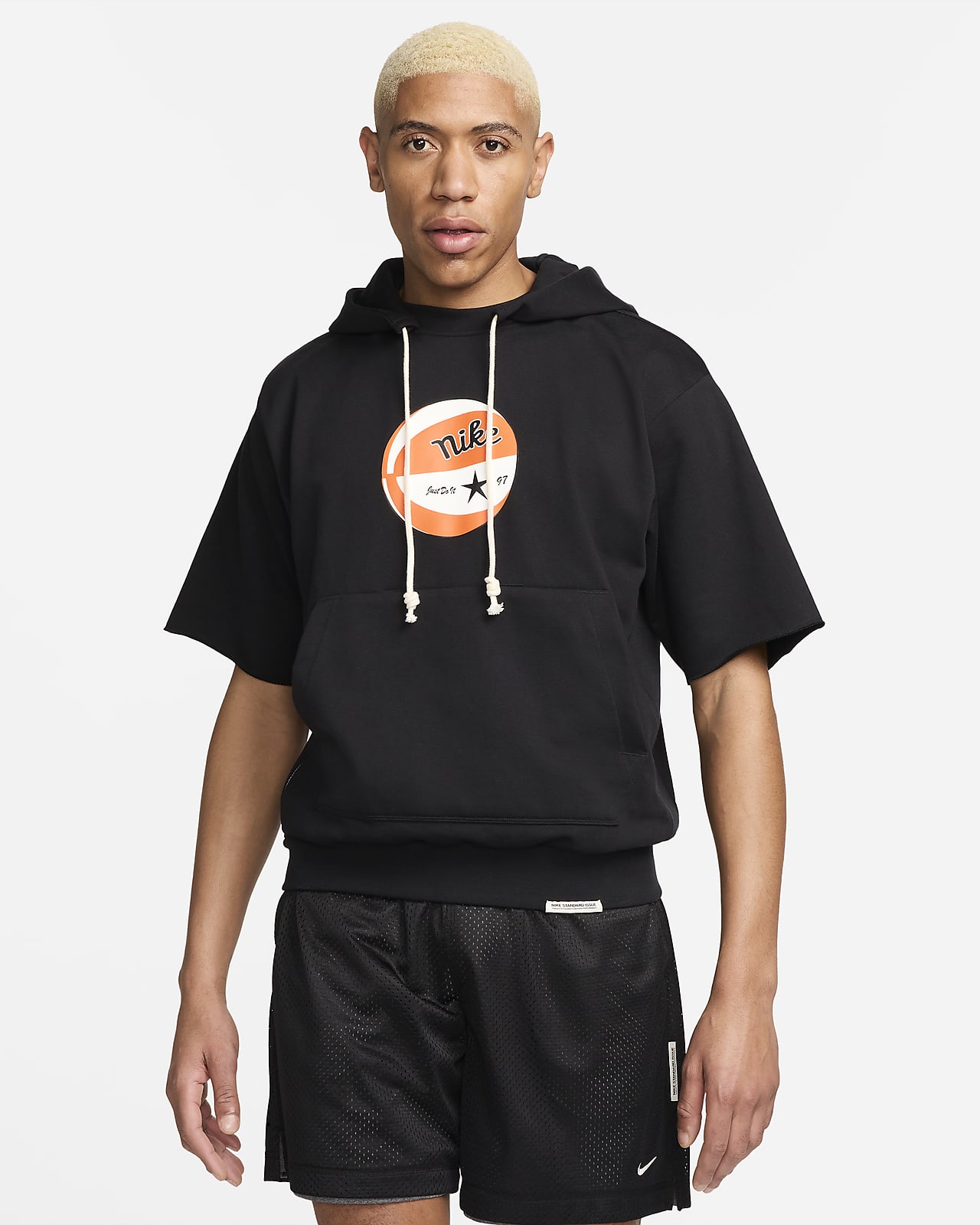 Nike Standard Issue Dri-FIT hoodie met korte mouwen voor heren