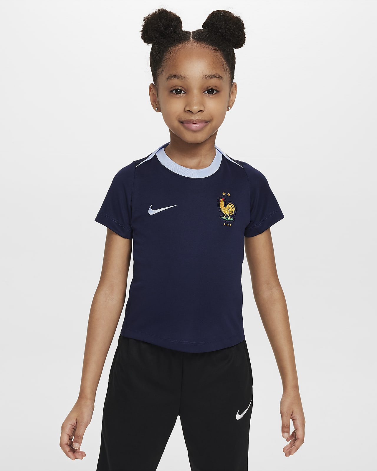 FFF Academy Pro Younger Kids' Nike Dri-FIT Football Short-Sleeve Top - Blackened Blue/Cobalt Bliss