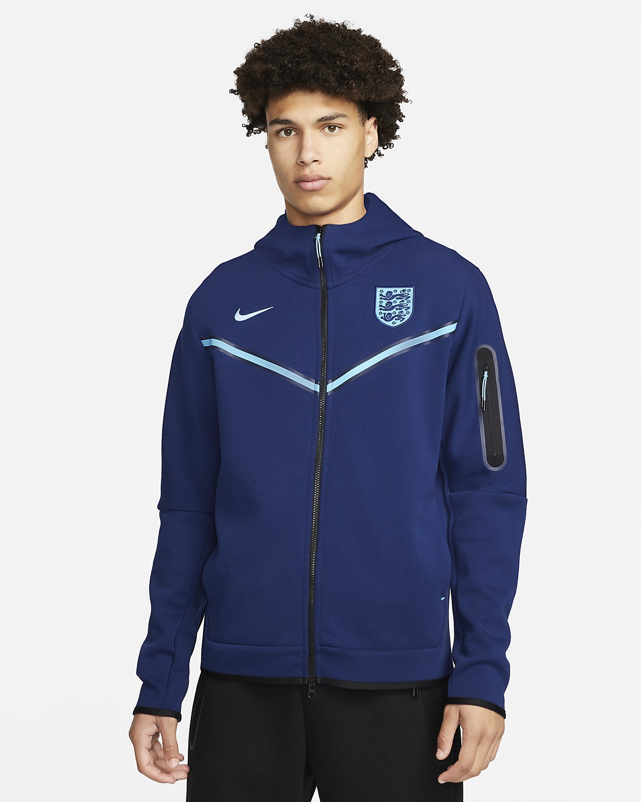 Ανδρική μπλούζα Nike με κουκούλα και φερμουάρ σε όλο το μήκος από Tech Fleece Αγγλία