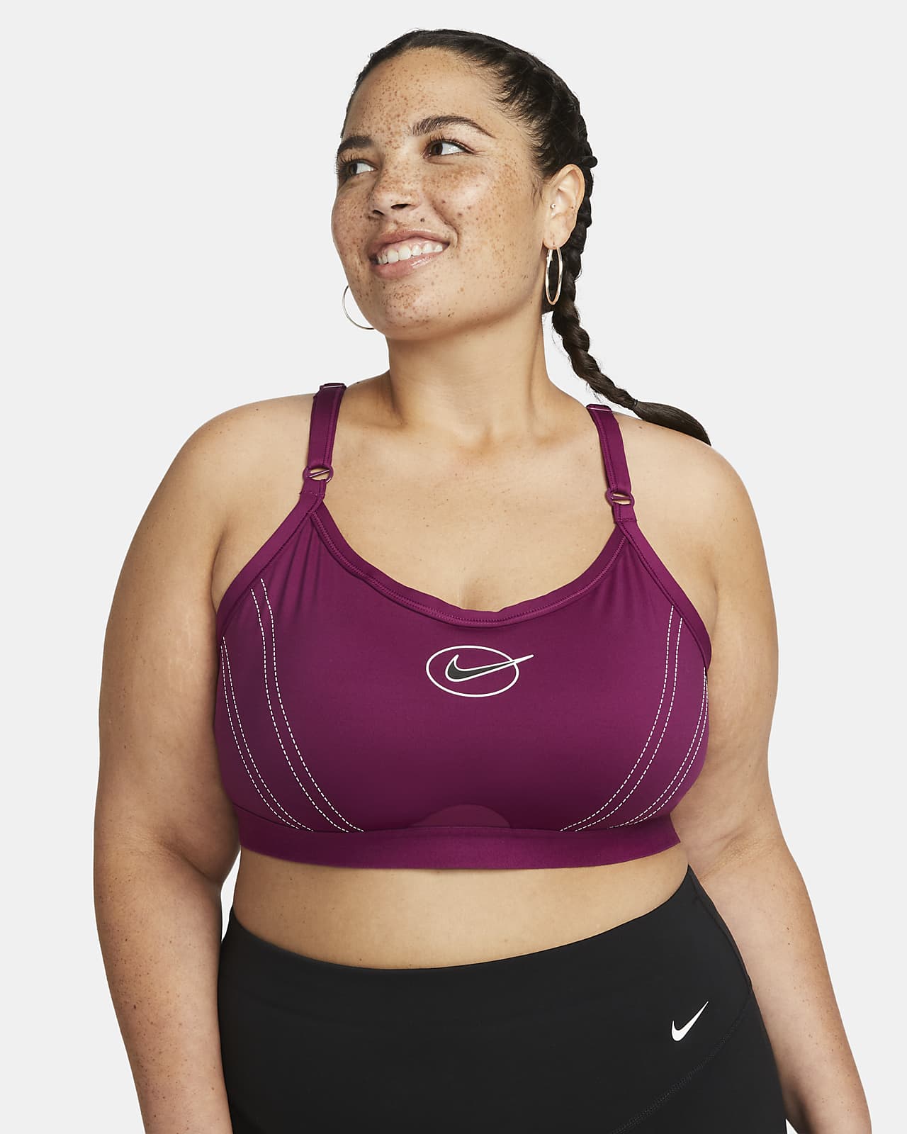 Nike Dri-FIT Indy Icon Clash Women's Light-Support Padded Graphic Sports Bra (Plus Size)