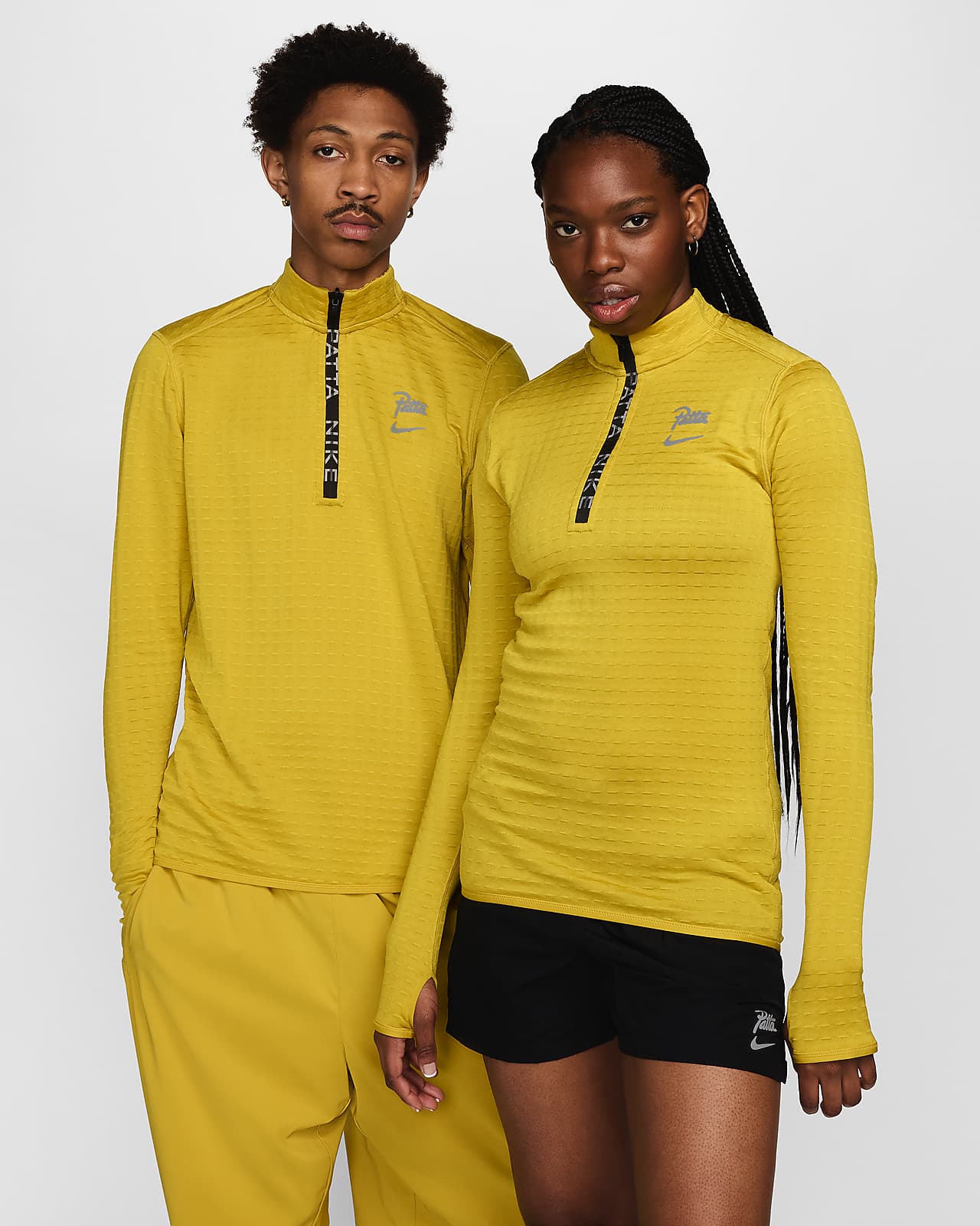 Langærmet Nike x Patta Running Team-trøje med 1/2 lynlås