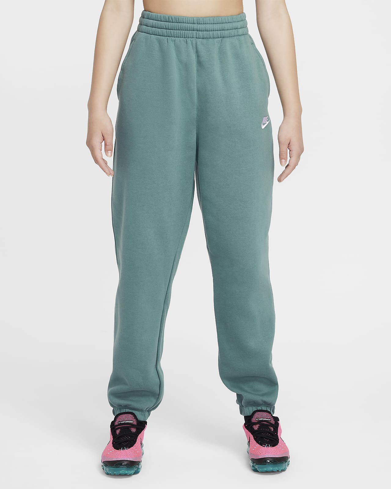 Byxor med ledig passform Nike Sportswear Club Fleece för ungdom (tjejer)