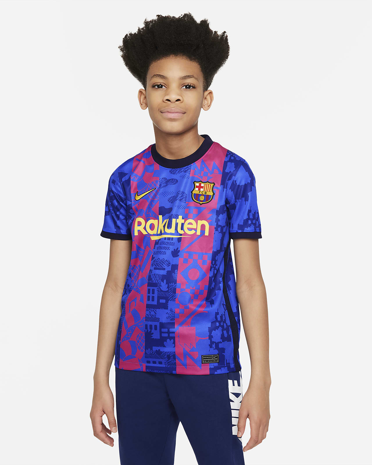 Koszulka piłkarska dla dużych dzieci FC Barcelona 2021/22 Stadium Nike Dri-FIT (wersja trzecia)