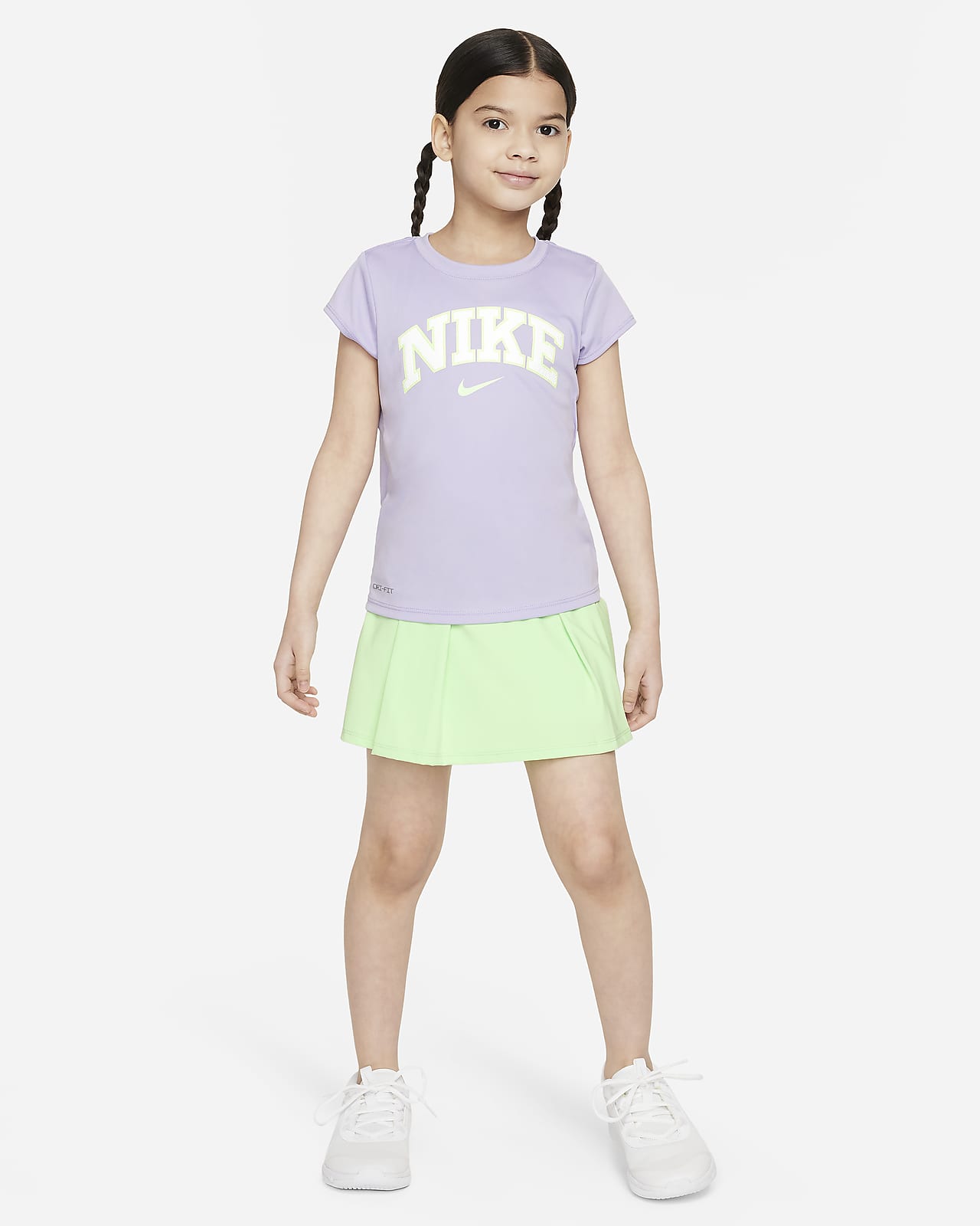 Set skort para niñas talla pequeña Nike Dri-FIT Prep in Your Step