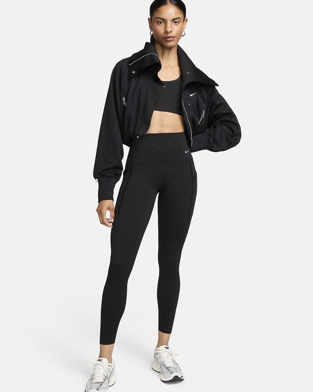 Nike Universa 7/8-leggings længde med medium støtte, høj talje, print og lommer til kvinder