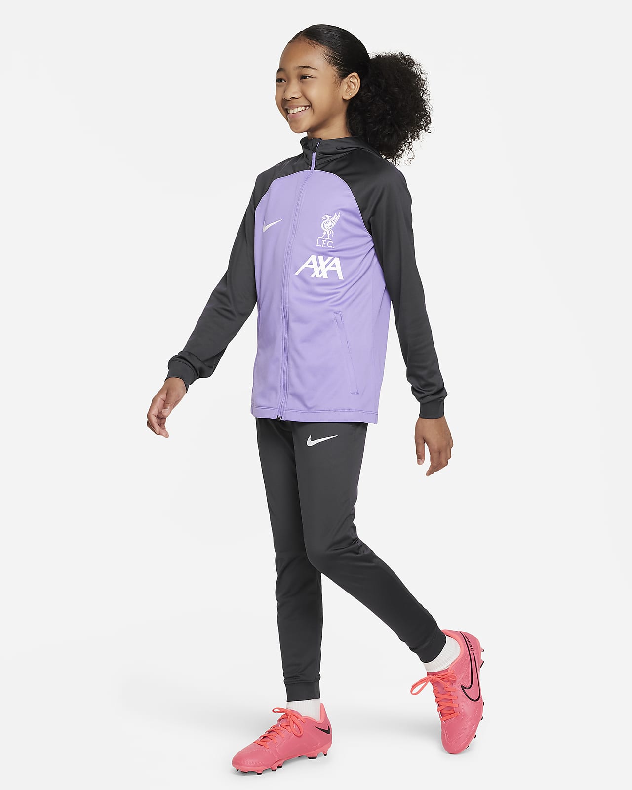 Φόρμα με κουκούλα Nike Dri-FIT Λίβερπουλ Strike για μεγάλα παιδιά