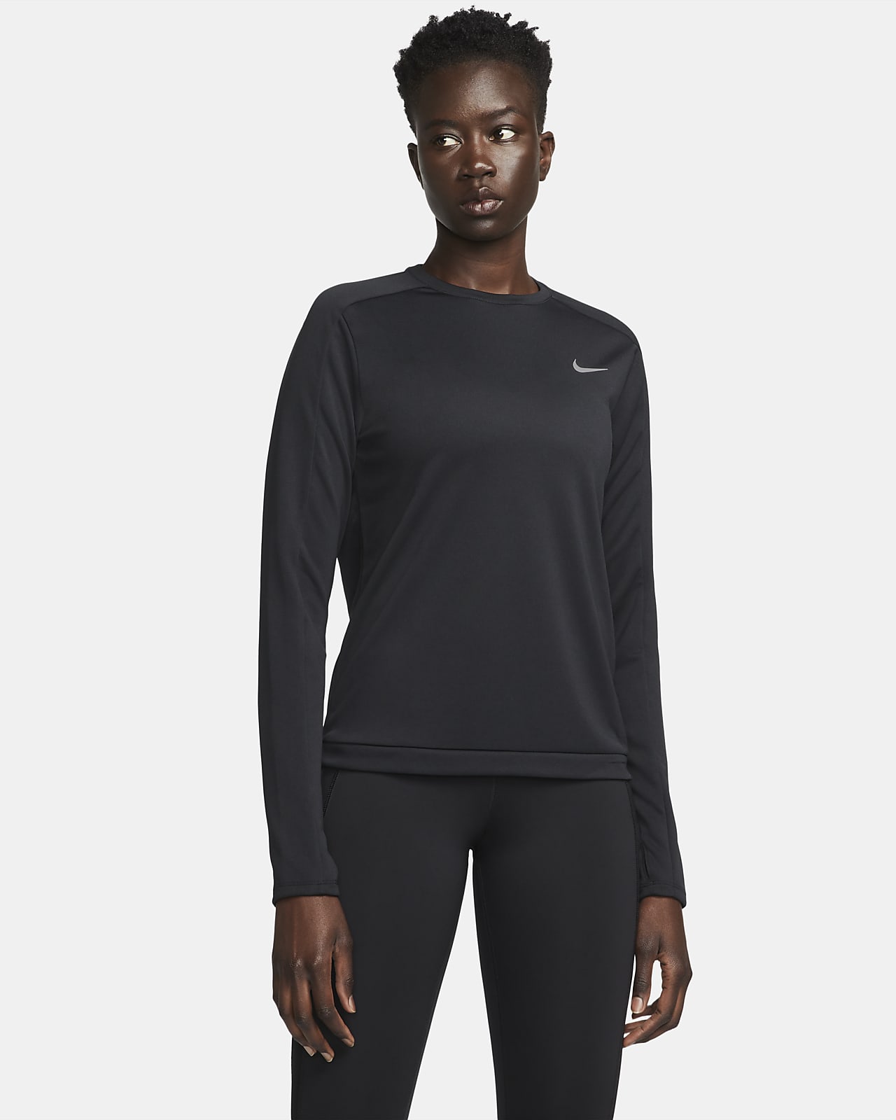 Nike Dri-FIT Part superior de running de coll rodó - Dona