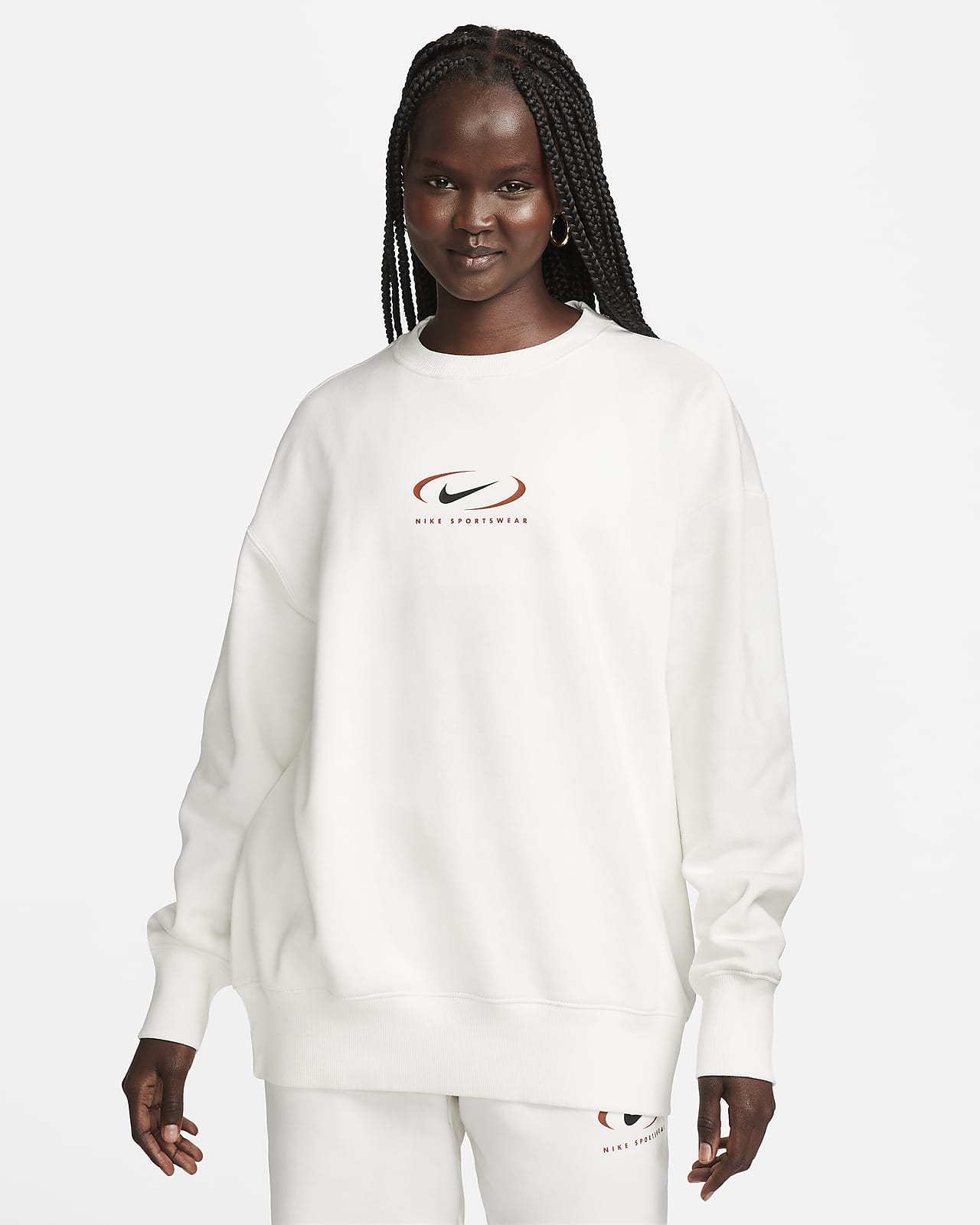Sweatshirt i oversized-passform med rund hals Nike Sportswear Phoenix Fleece för kvinnor