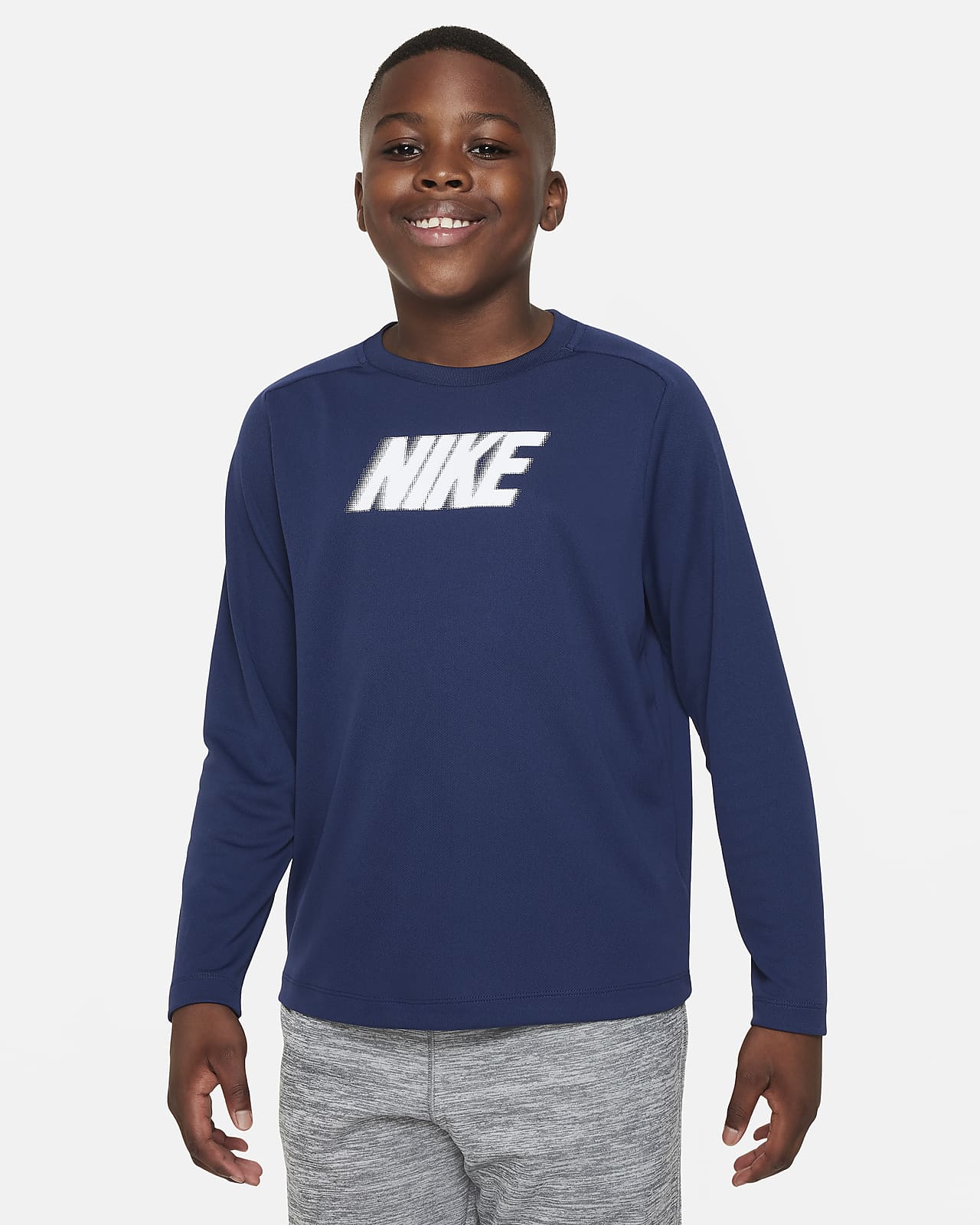 Nike Dri-FIT Multi+ Big Kids' (Boys') Long-Sleeve Top (Extended Size)