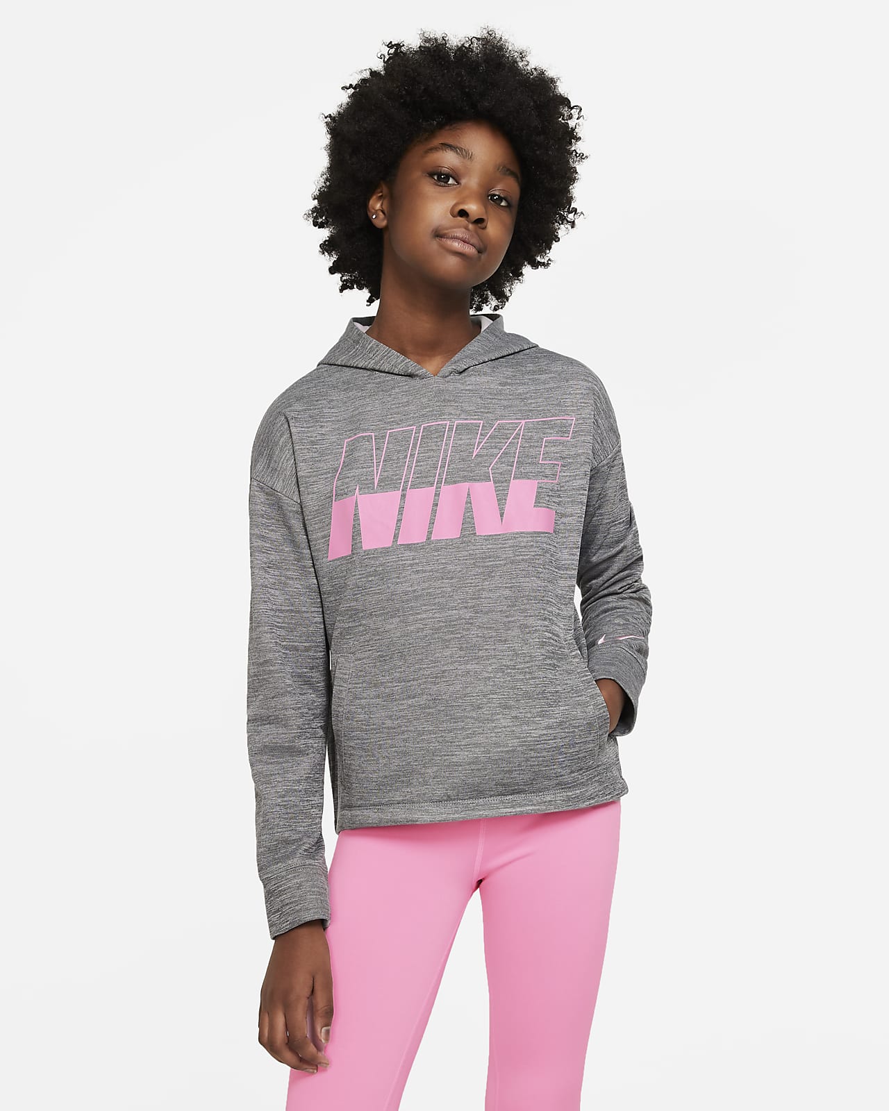 Nike Therma Big Kids' (Girls') Graphic Pullover Training Hoodie