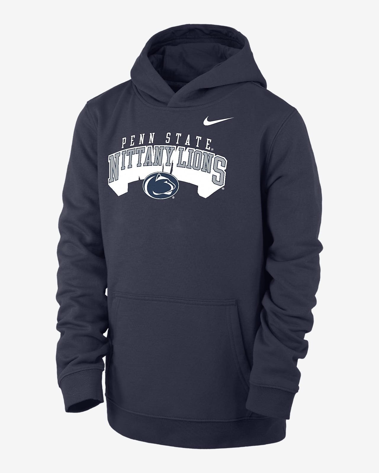Sudadera con gorro sin cierre universitaria Nike para niño talla grande Penn State Club Fleece