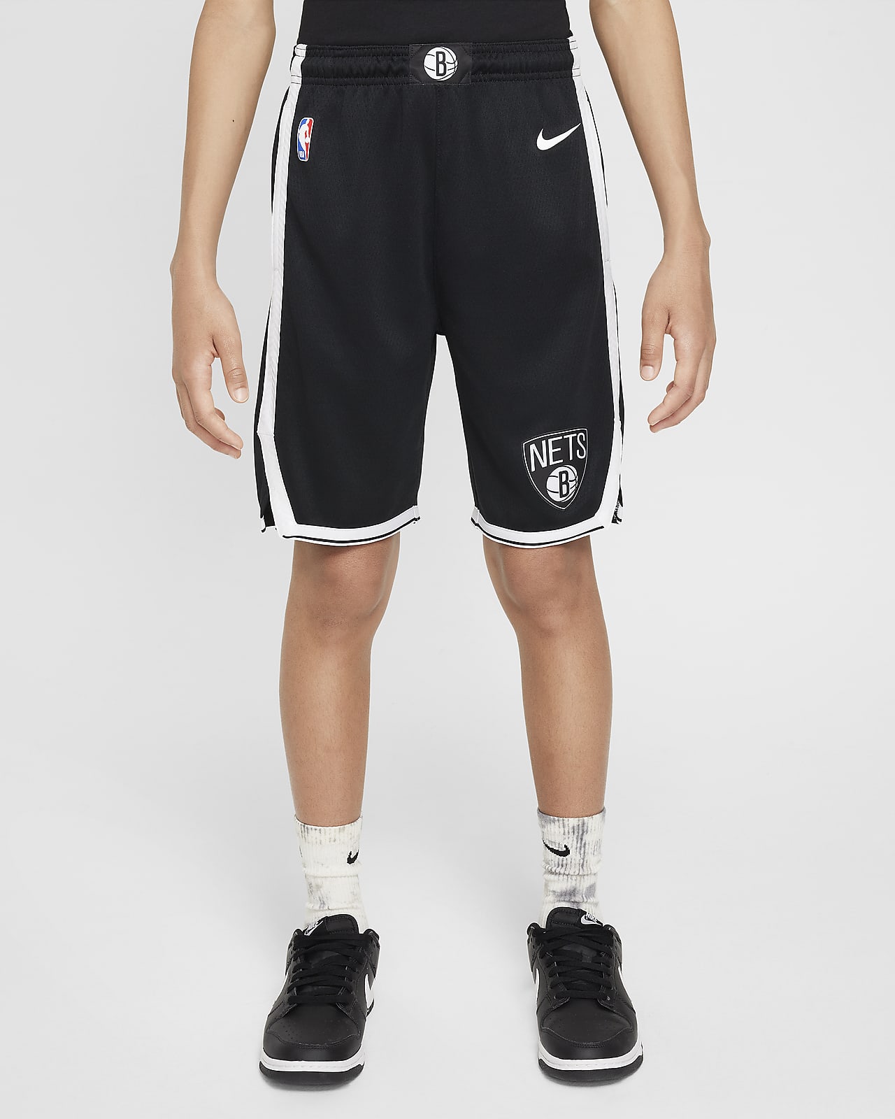 Brooklyn Nets 2023/24 Icon Edition Nike NBA-s Swingman rövidnadrág nagyobb gyerekeknek (fiúknak)