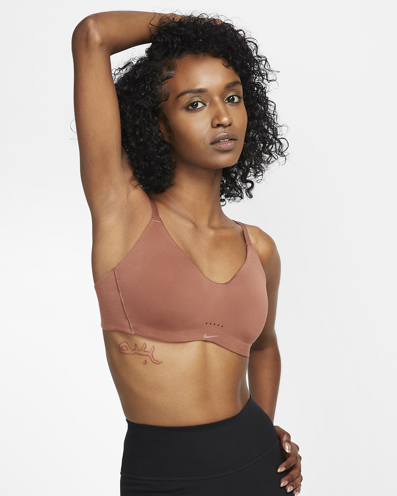 Vadderad sport-BH Nike Dri-FIT Alate Minimalist med lätt stöd för kvinnor