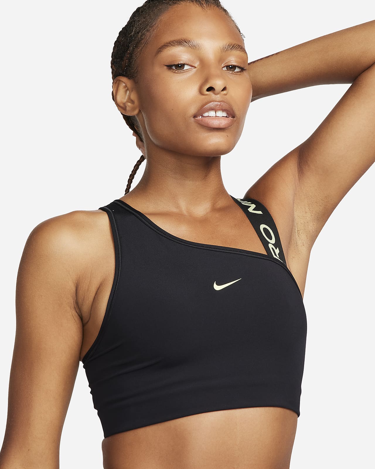 Asymmetrisk sport-BH med mediumstöd Nike Pro Swoosh för kvinnor