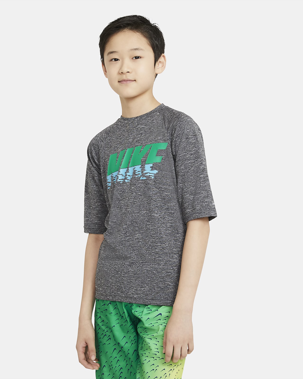 Camiseta de natación Hydroguard de manga corta para niños talla grande Nike