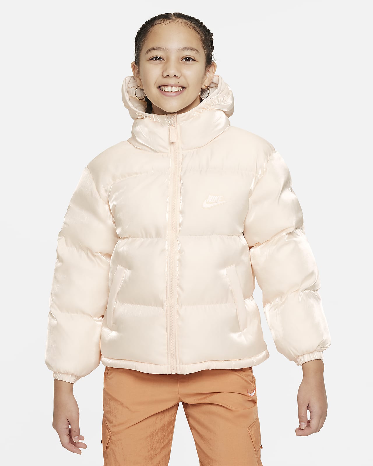 Nike Sportswear Therma-FIT Synthetic Fill Big Kids' Loose Hooded Jacket