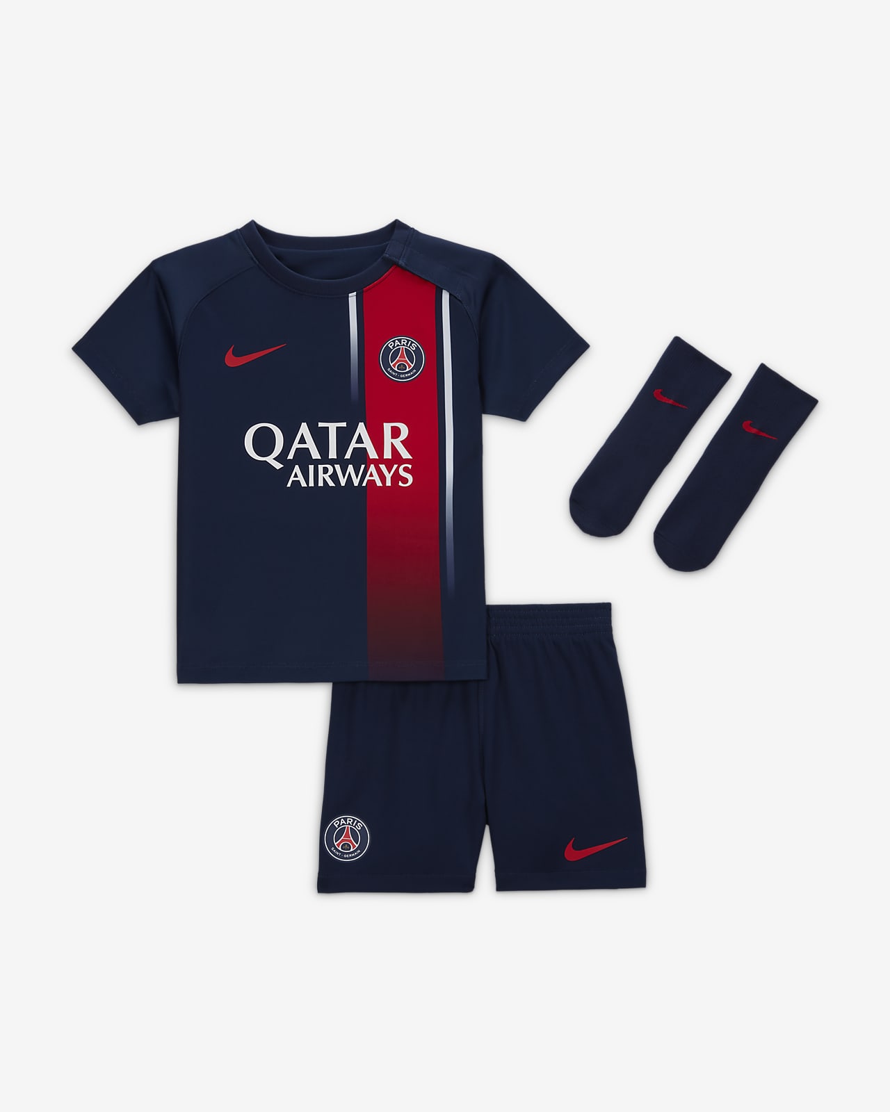 Paris Saint-Germain 2023/24 Home Baby/Toddler Nike Dri-FIT 3-Piece Kit