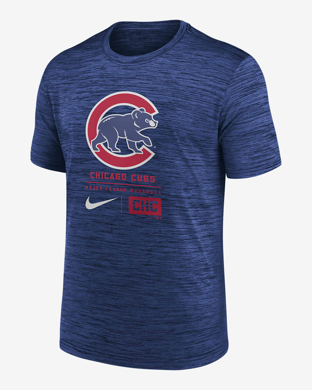 Chicago Cubs Large Logo Velocity Men's Nike MLB T-Shirt
