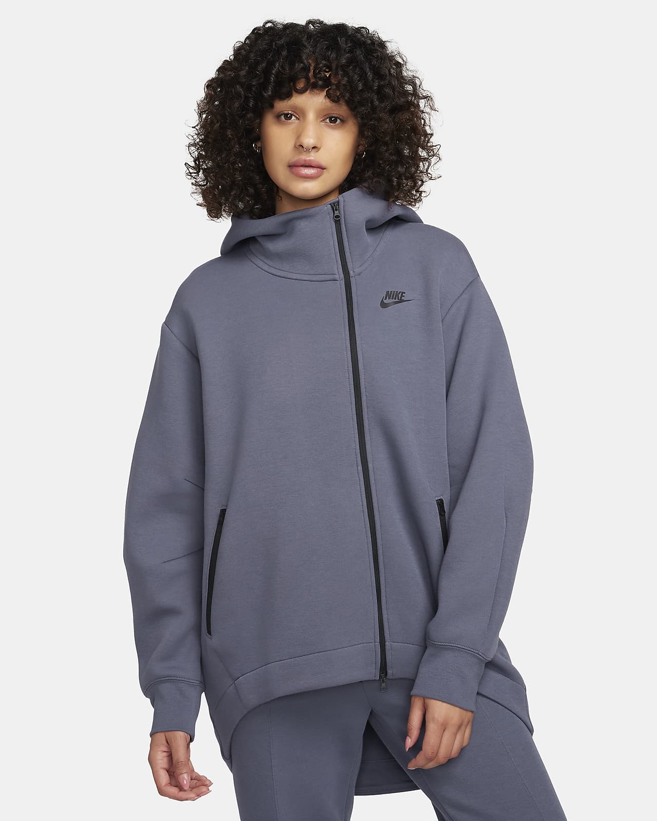 Capa con gorro oversized de cierre completo para mujer Nike Sportswear Tech Fleece