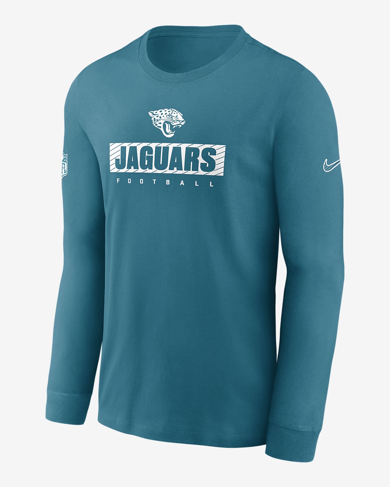 Playera de manga larga Nike Dri-FIT de la NFL para hombre Jacksonville Jaguars Sideline Team Issue