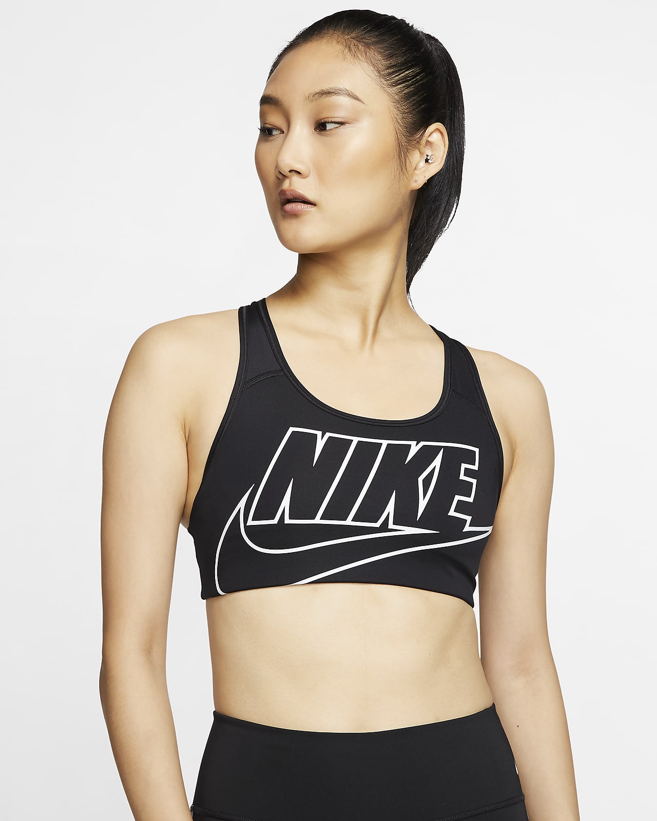Nike Swoosh Orta Destekli Tek Parça Pedli Kadın Spor Sütyeni