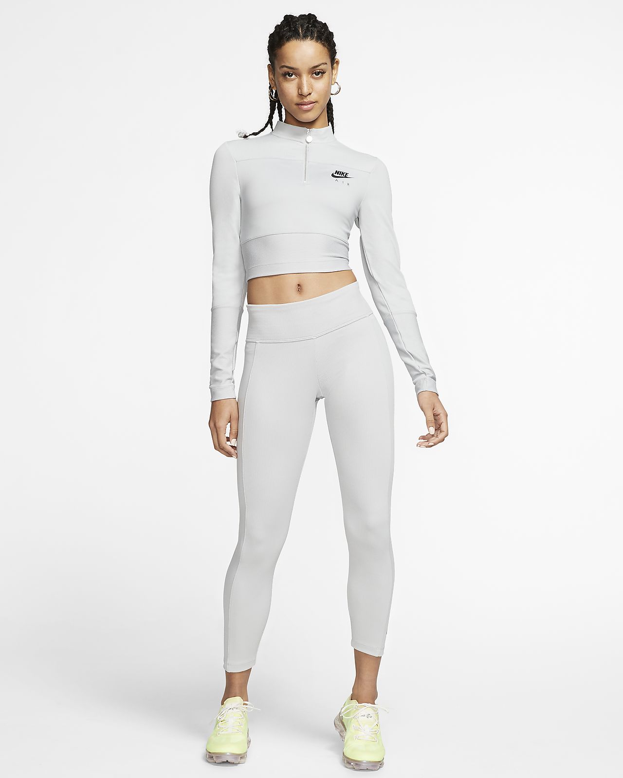 nike air ribbed leggings grey