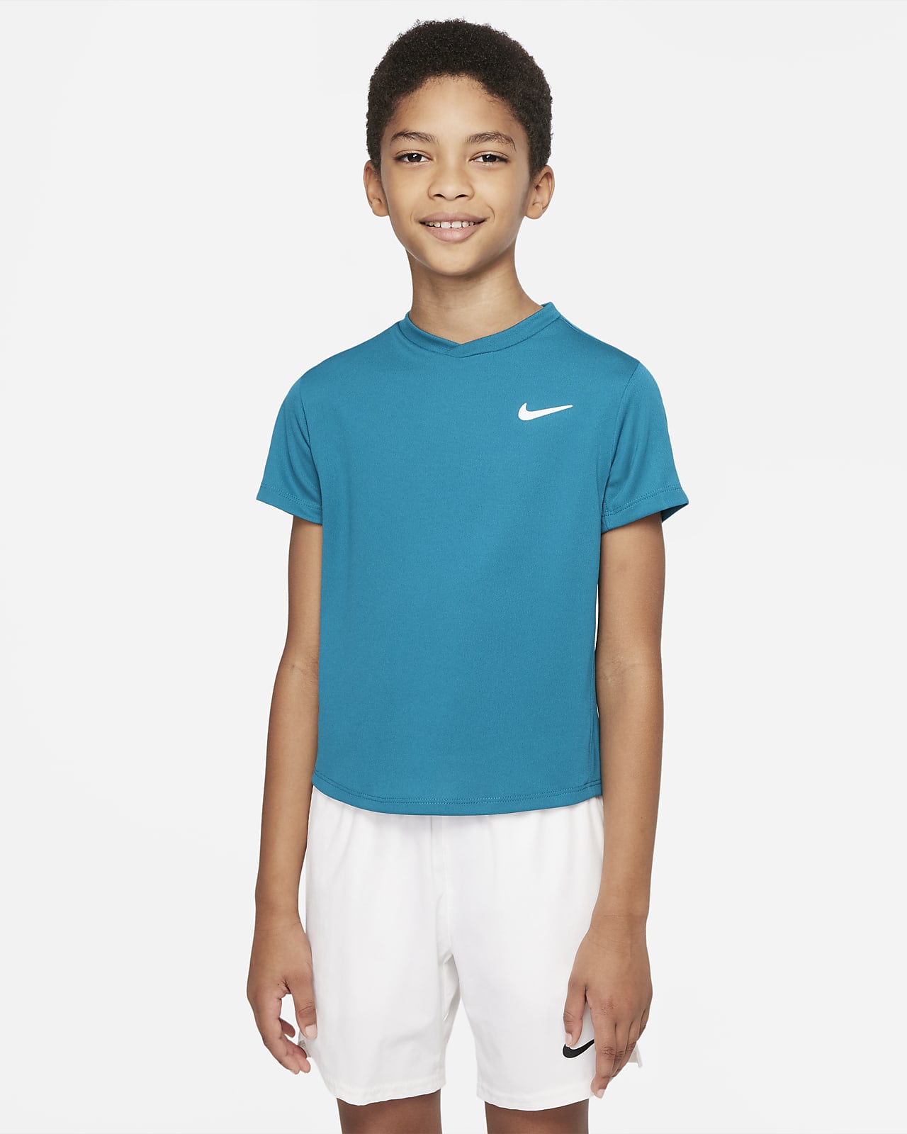 NikeCourt Dri-FIT Victory Kurzarm-Tennisoberteil für ältere Kinder (Jungen)