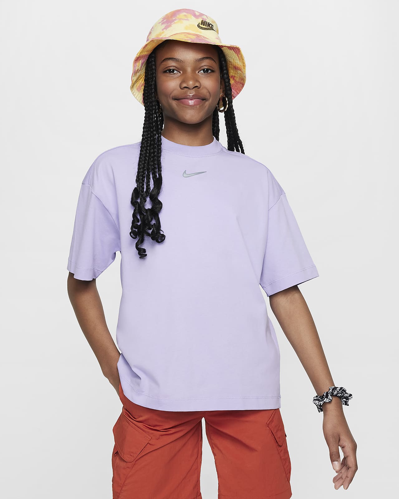 Overdimensioneret Nike Sportswear-T-shirt til større børn (piger)