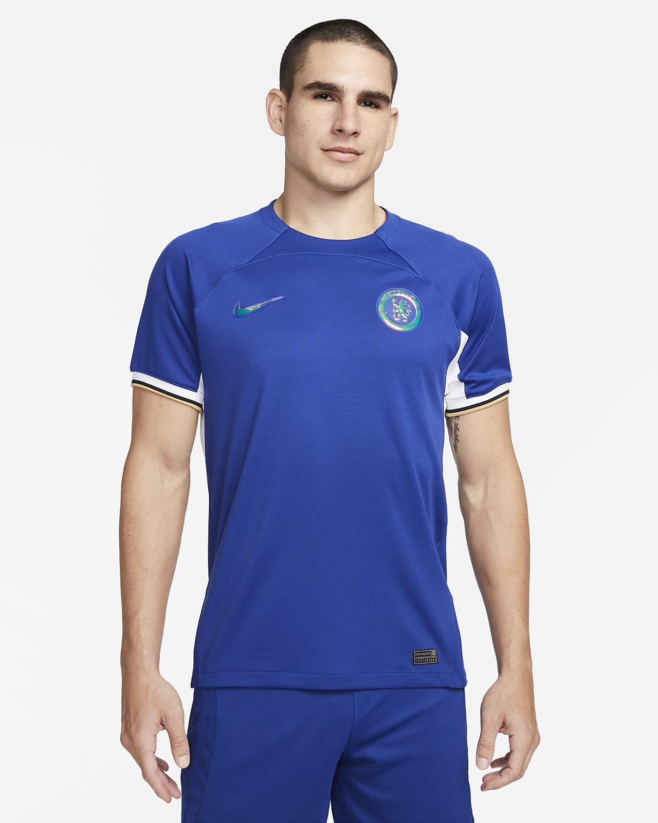 Camisola de futebol Nike Dri-FIT do equipamento principal Stadium Chelsea FC 2023/24 para homem