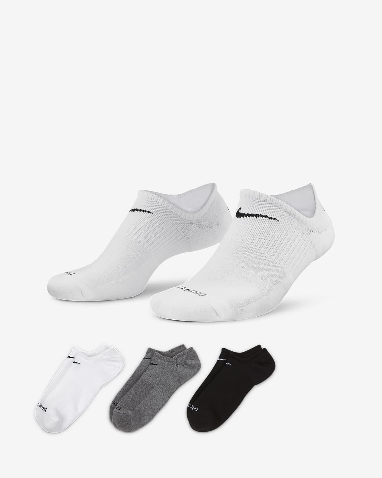 Nike Everyday Plus Cushioned Training No-Show-Socken (3 Paar)