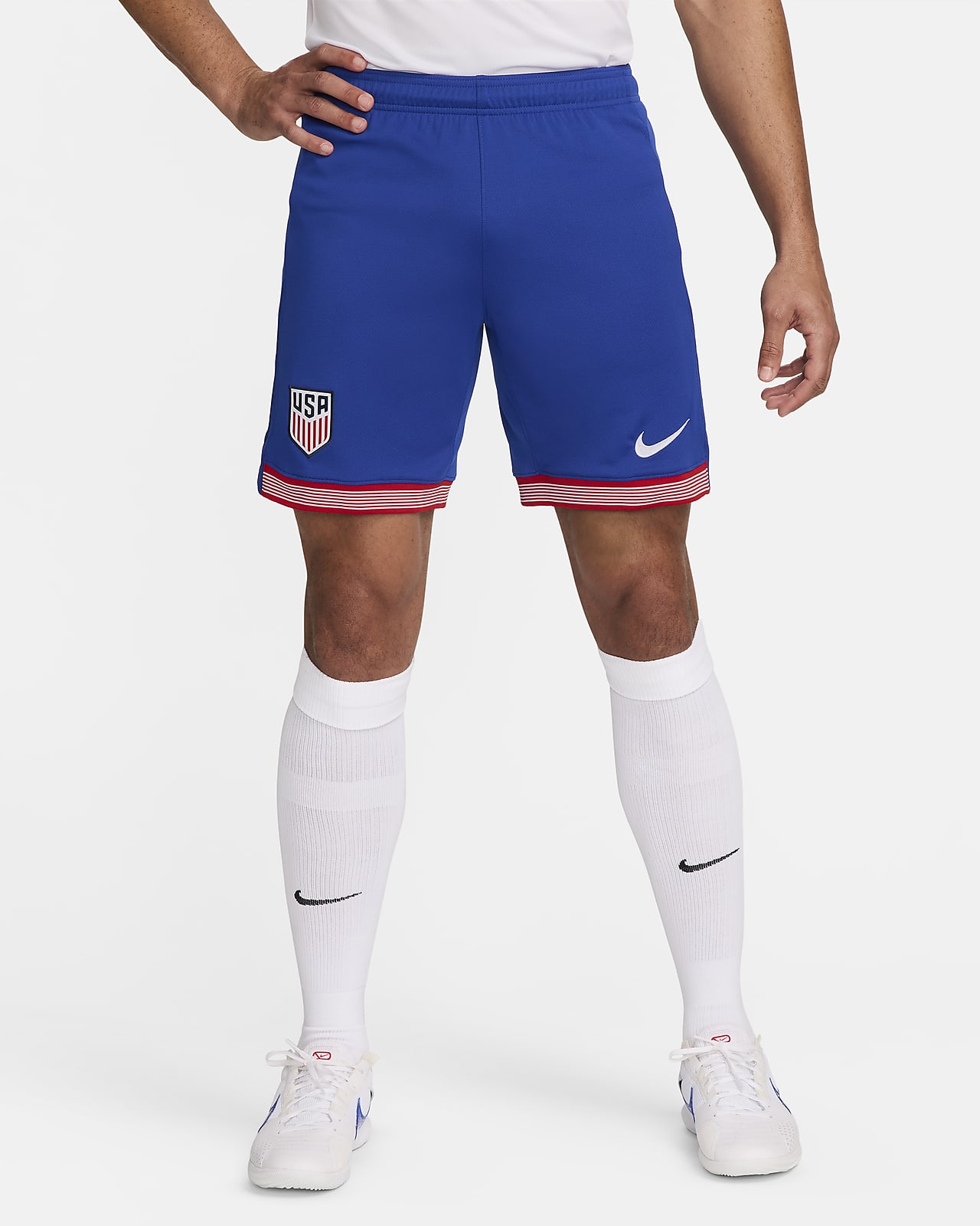 Shorts de fútbol Nike Dri-FIT Replica para hombre de la selección nacional de fútbol masculino de Estados Unidos local 2024 Stadium