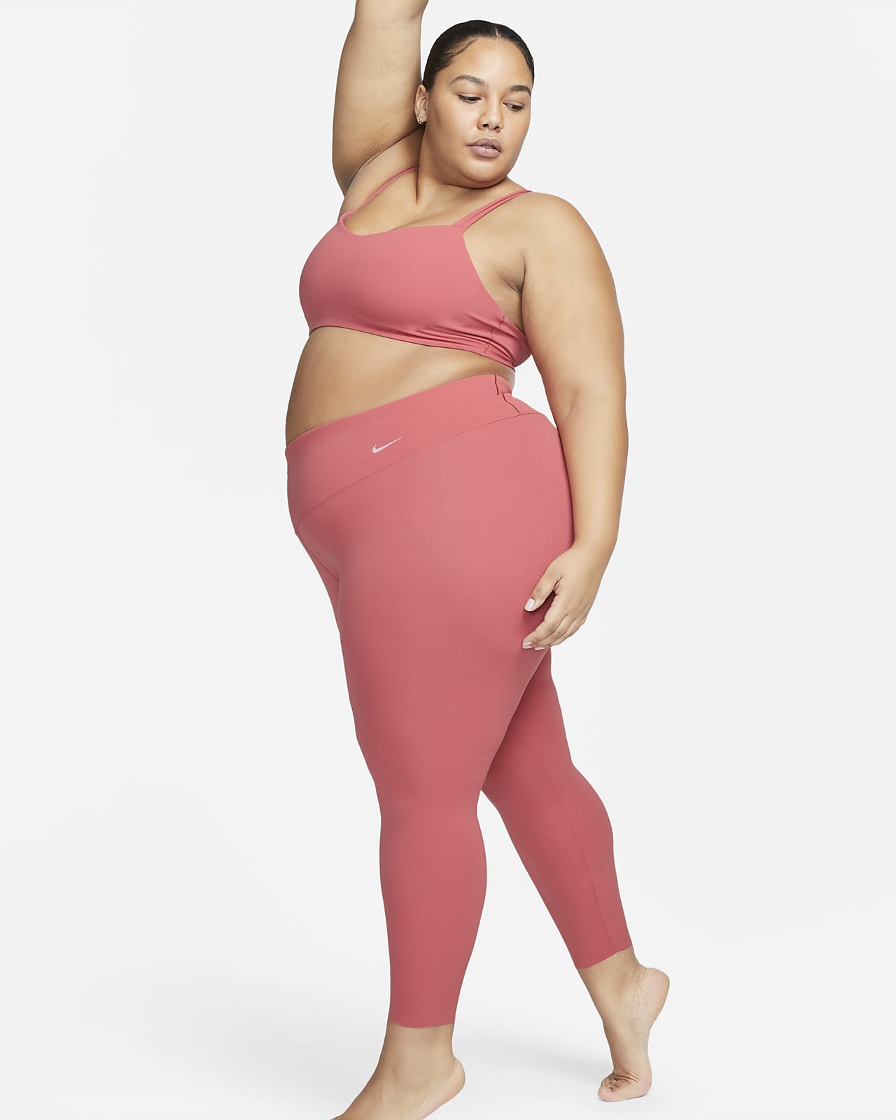Nike Zenvy-leggings i 7/8-længde med høj talje og let støtte til kvinder (plus size)