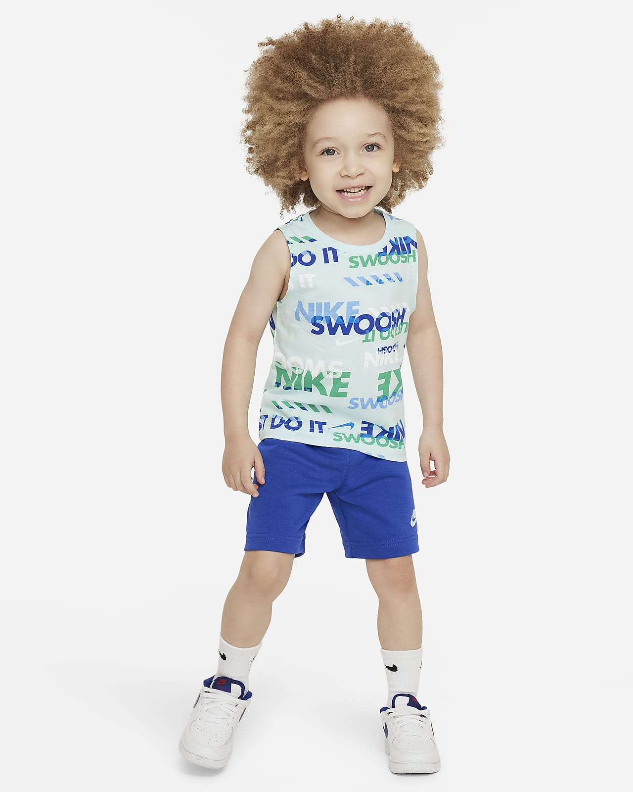 Conjunto de camiseta de tirantes estampada infantil Nike Sportswear PE