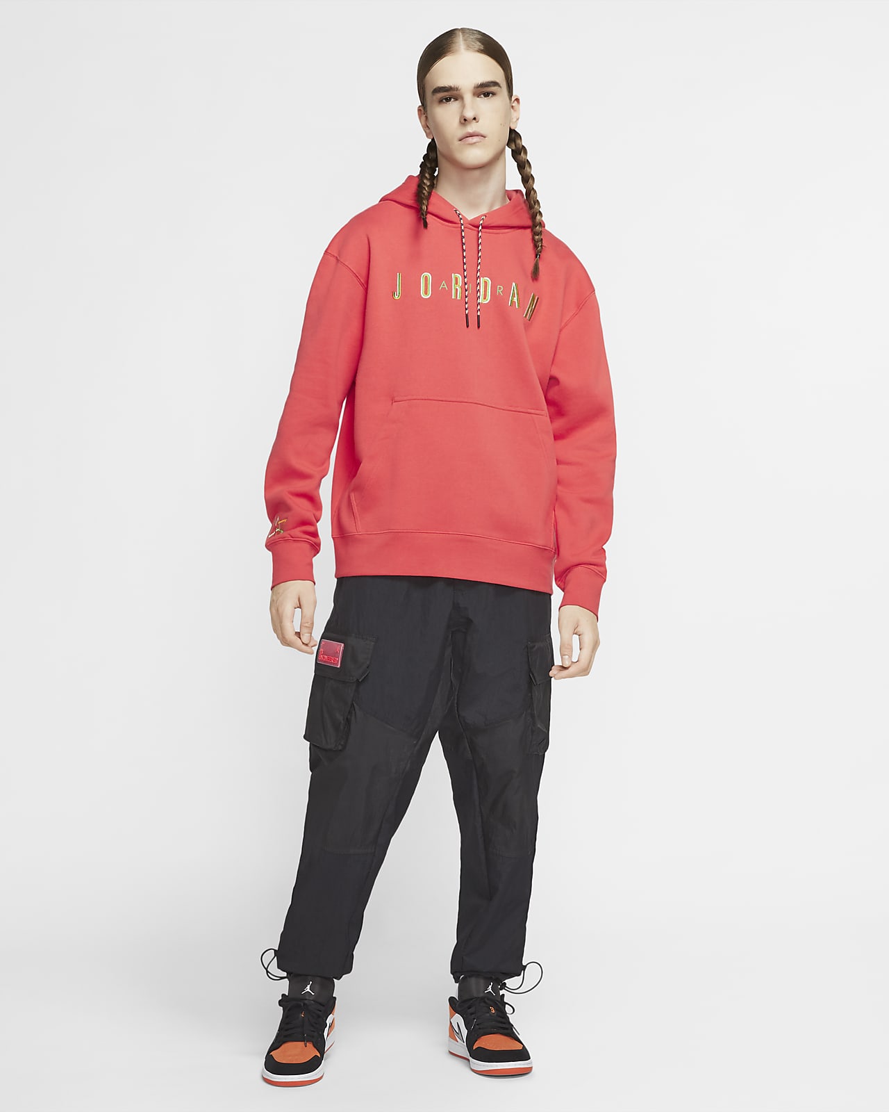 red nike hoodie and sweatpants