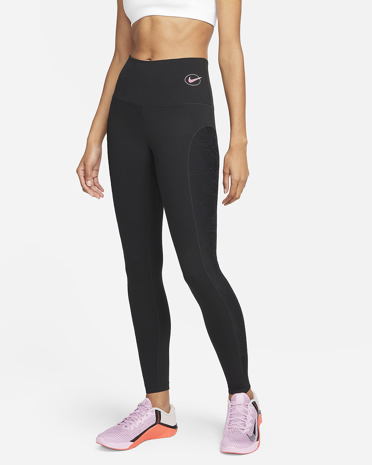 Nike Dri-FIT Icon Clash Damen-Trainings-Leggings mit hohem Bund und Print