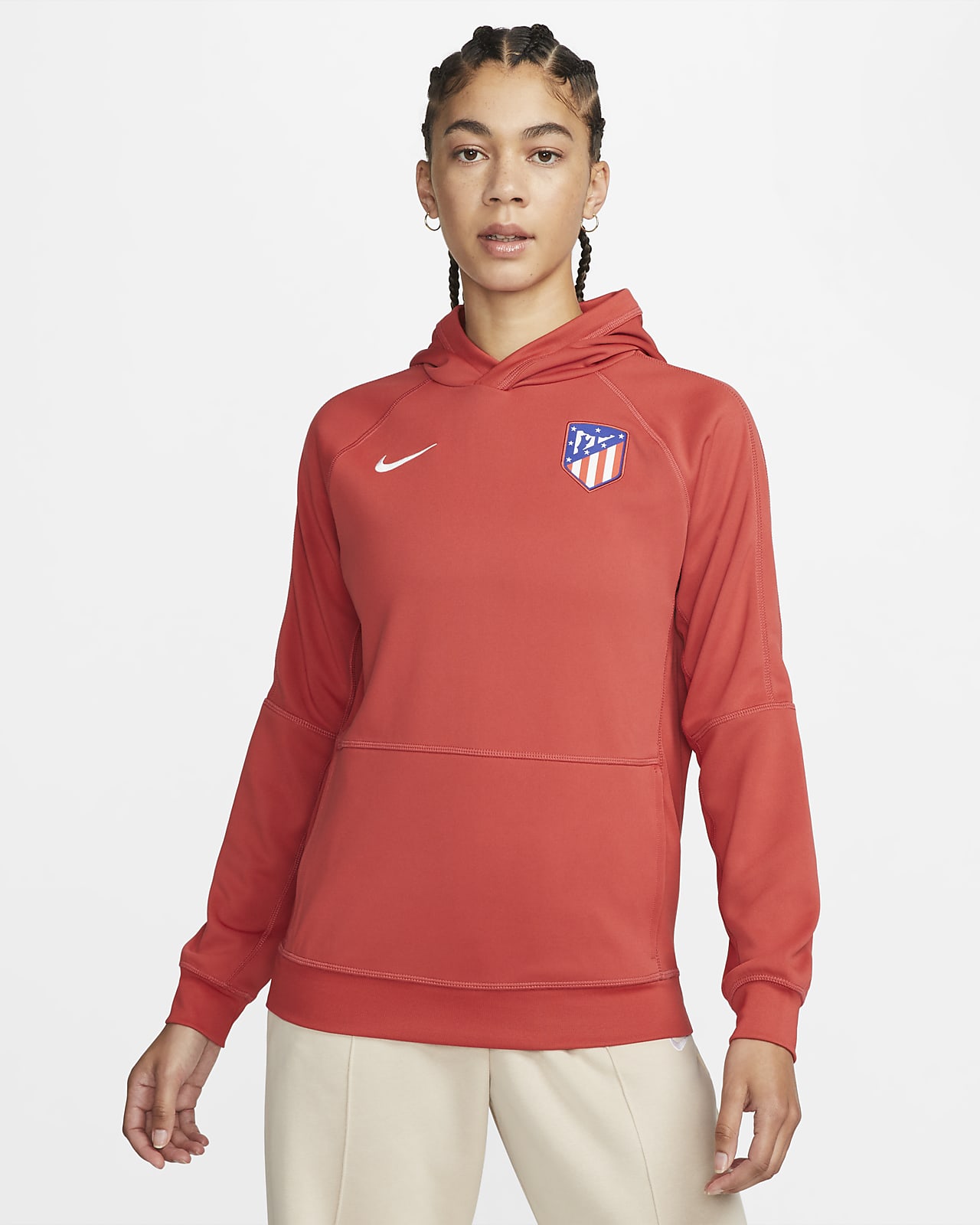 Damska bluza z kapturem wkładana przez głowę Nike Dri-FIT Atlético Madryt